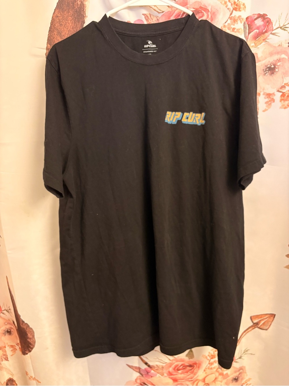 XL Rip Curl Men's Black Logo Graphic Tee